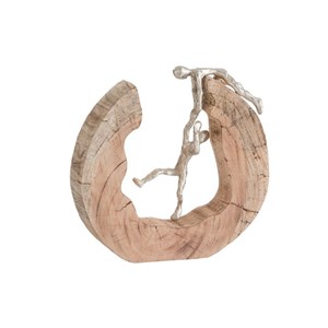 Couple bois - crystal naturel h.30cm
