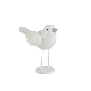 Oiseau résine blanc h.0.34cm