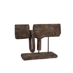 Décoration bois marron h.38cm