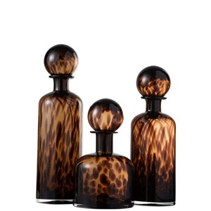 Bouteille verre marron h.35cm