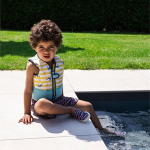 Gilet de natation baleine jaune-blanc (4-6 ans)