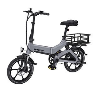 Hitway vélo électrique 16pc gris+panier