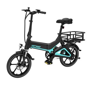 Hitway vélo électrique 16pc noir+panier