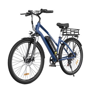 Vtt électrique bleu + panier 28 pouces