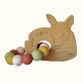Hochet bois et silicone biche