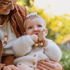 Hochet bois et silicone biche