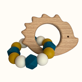 Hochet bois et silicone hérisson
