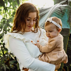 Collier d'allaitement - coquelicot