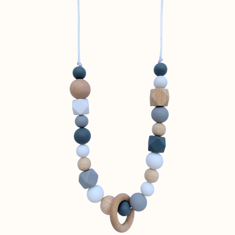 Collier d'allaitement - grey & wood ring (Mawen Materne) - Image 1