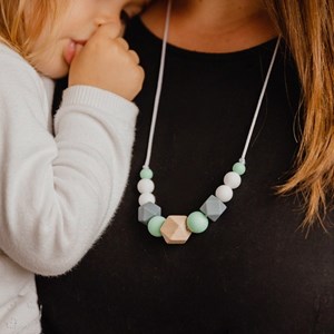 Collier d'allaitement - mint & grey