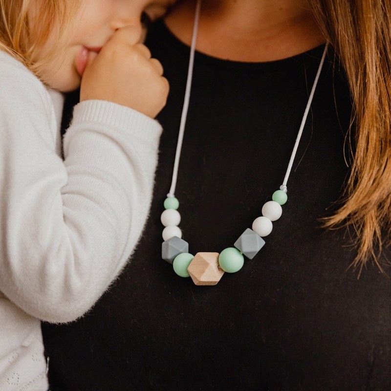 Collier d'allaitement - mint & grey (Mawen Materne) - Image 2