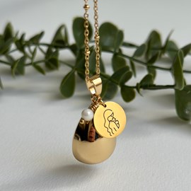 Bola de grossesse goutte - chaîne dorée