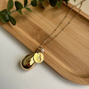 Bola de grossesse goutte - chaîne dorée