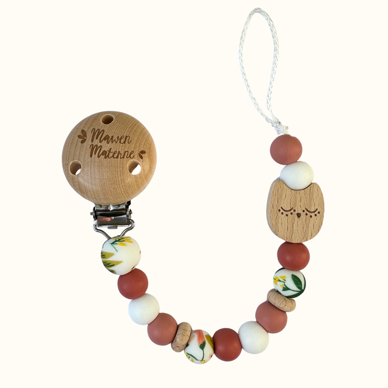 Attache tétine - hibou