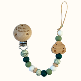 Attache tétine - feuille monstera