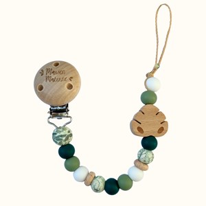 Attache tétine - feuille monstera