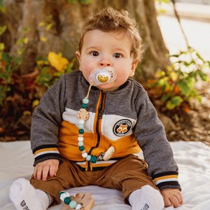 Attache tétine - feuille monstera