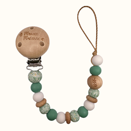 Attache tétine - laurier vert