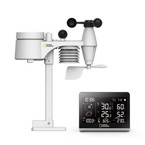National geographic station météo radio sc avec capteur extérieur 8-en-1 et chan