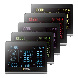 National geographic station météo radio sc avec capteur extérieur 8-en-1 et chan