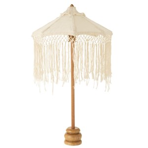 Parasol bois crème&nbsp;ivoire h.84cm