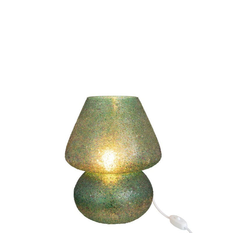 Lampe verre vert h.30cm