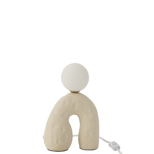 Lampe pierre beige h.30cm