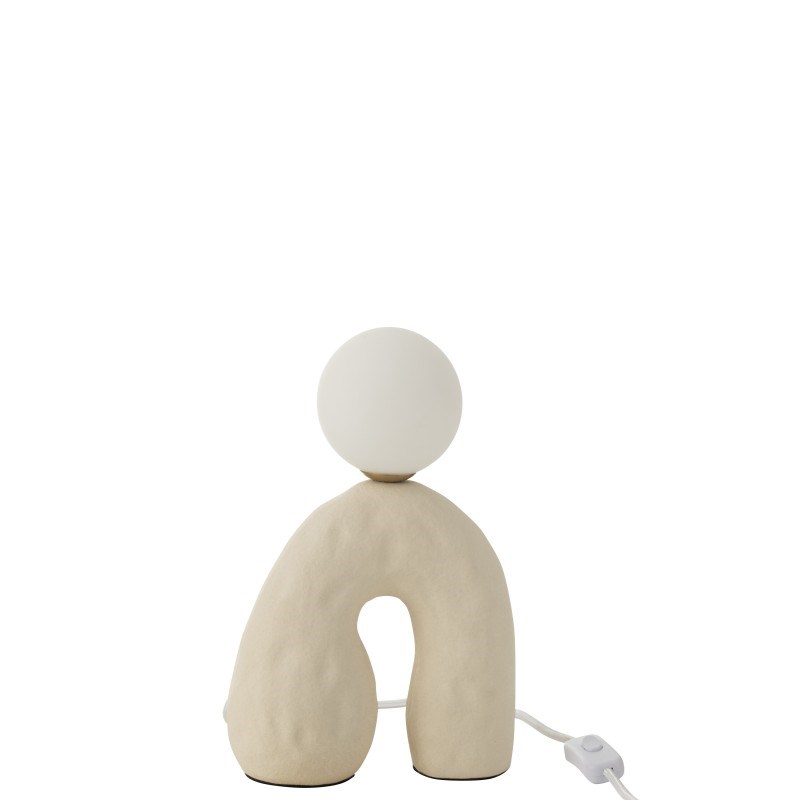 Lampe pierre beige h.30cm