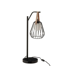 Lampe verre noir h.63.5cm