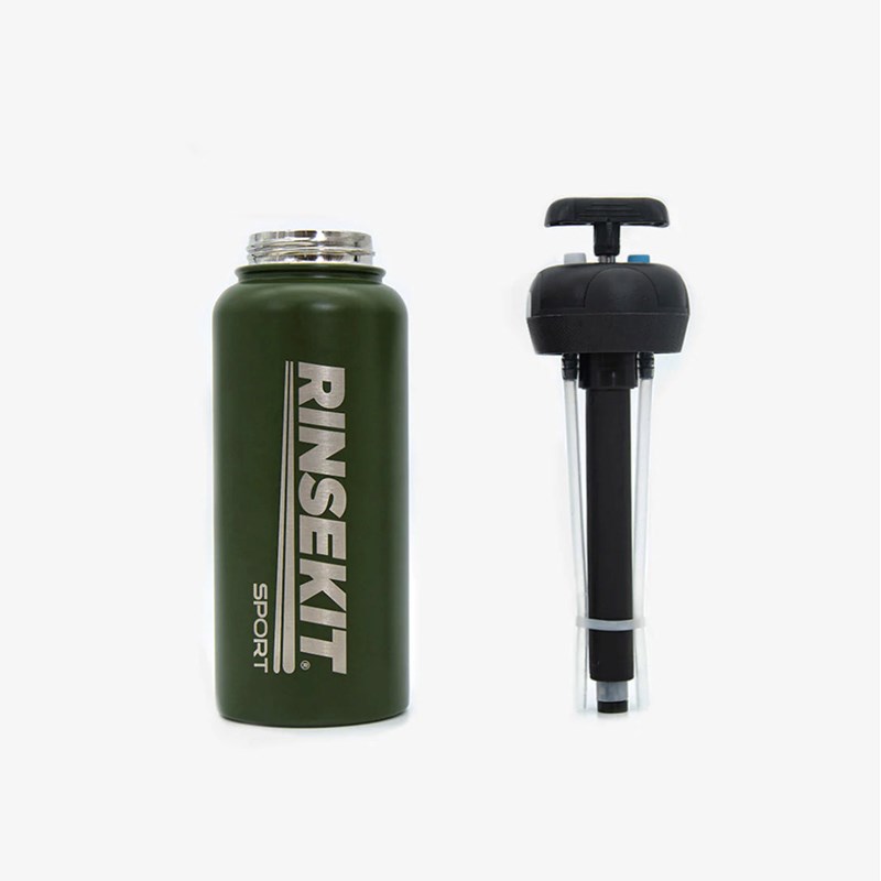 Rinsekit - water bottle & spray - green