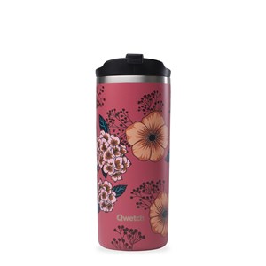 Qwetch travel mug isotherme - anémones Terracotta