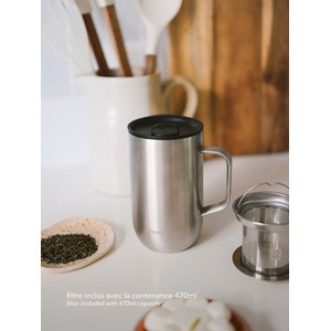 Qwetch mug isotherme inox 470ml Argenté