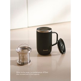 Qwetch mug isotherme inox noir - 470ml