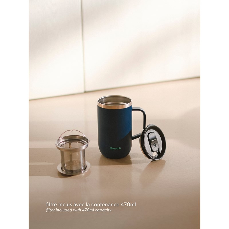 Qwetch mug isotherme inox bleu - 470ml