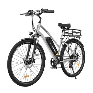Vtt électrique argent + panier 28 pouces