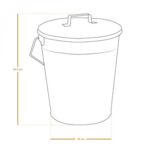 Seau à cendres 12l avec couvercle -