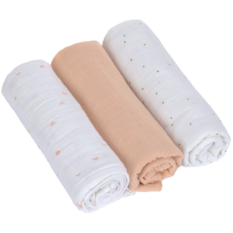 Lot de 3 langes mousseline lune