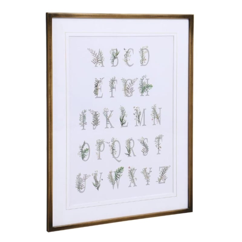 Tableau abécédaire fleuri bois