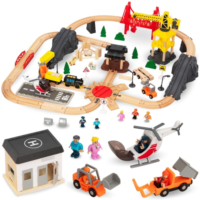 Ville avec circuit train electrique bois (Mamabrum) - Image 1