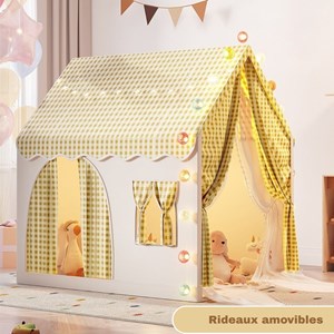 Tente maison de jeu d'intérieur jaune