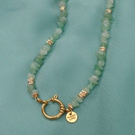 Collier tiamo - vert menthe doré
