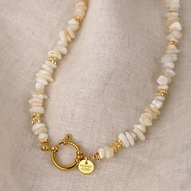 Collier tiamo - beige doré