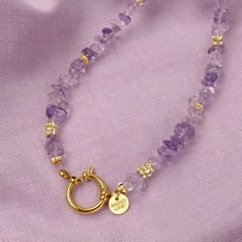 Collier tiamo - lila doré