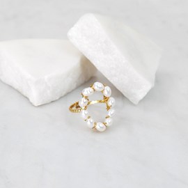 Bague milan - blanche dorée