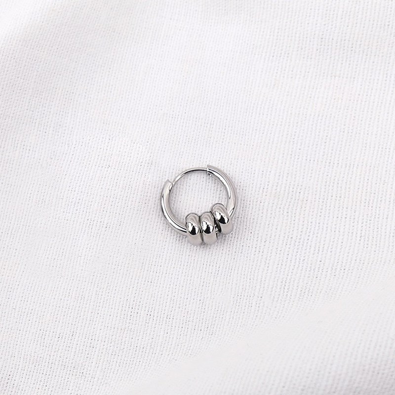 Boucle hoop anneaux homme - argenté