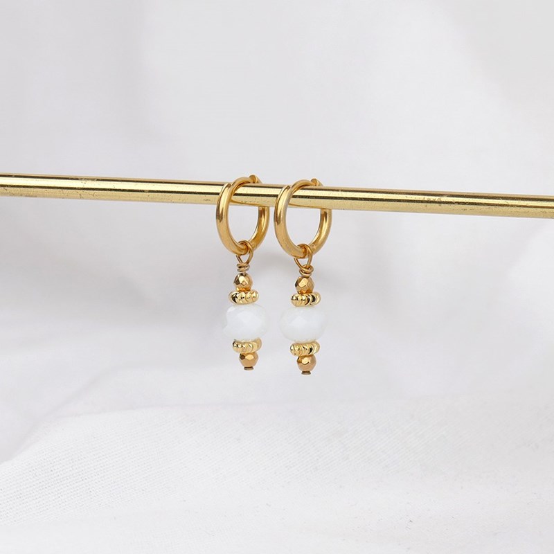 Manoline - Boucles d'oreilles bliss blanches