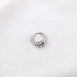 Mini boucle hoop homme - argenté