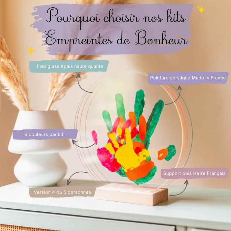 Kit empreinte de mains famille de 4 peps (Louyou) - Image 1
