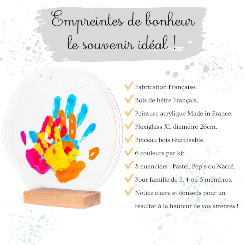Kit empreinte de mains famille de 4 peps (Louyou) - Image 3