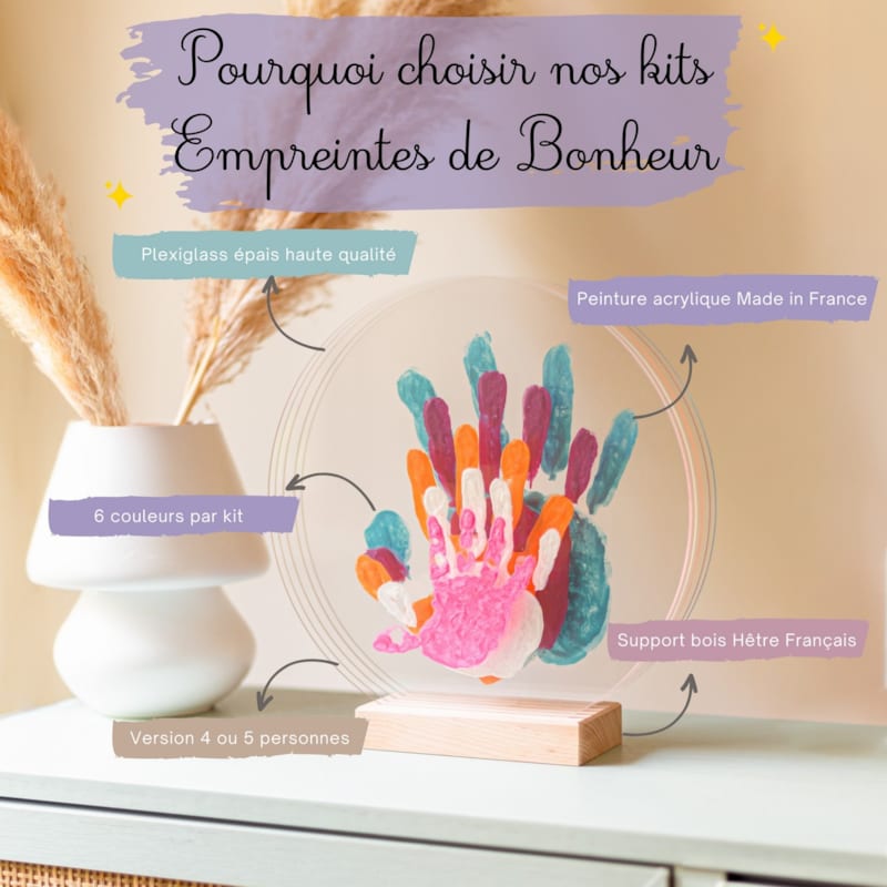 Kit empreintes de mains pour 5 nacré (Louyou) - Image 1